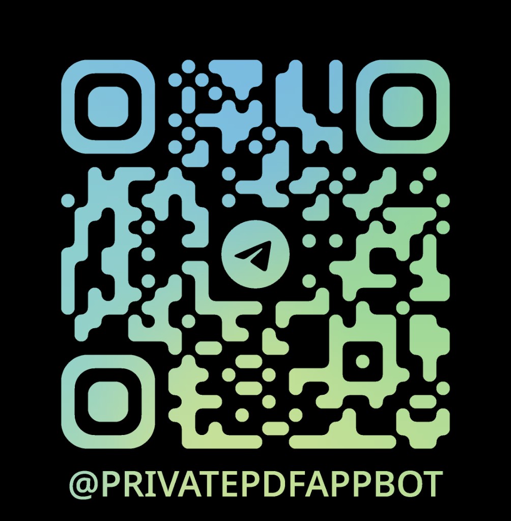 QR code — scan to open @PrivatePdfAppBot on Telegram